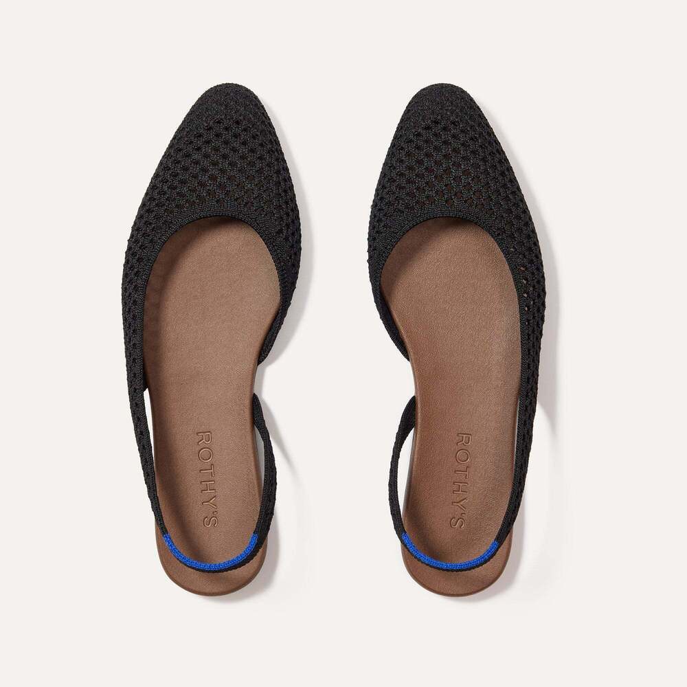 Rothy's The Almond Slingback - Black Mesh Size 13